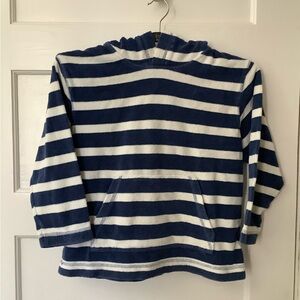 Mini Boden beach/pool Toweling Hoodie, Navy and White stripe, Boys/girl size 7-8